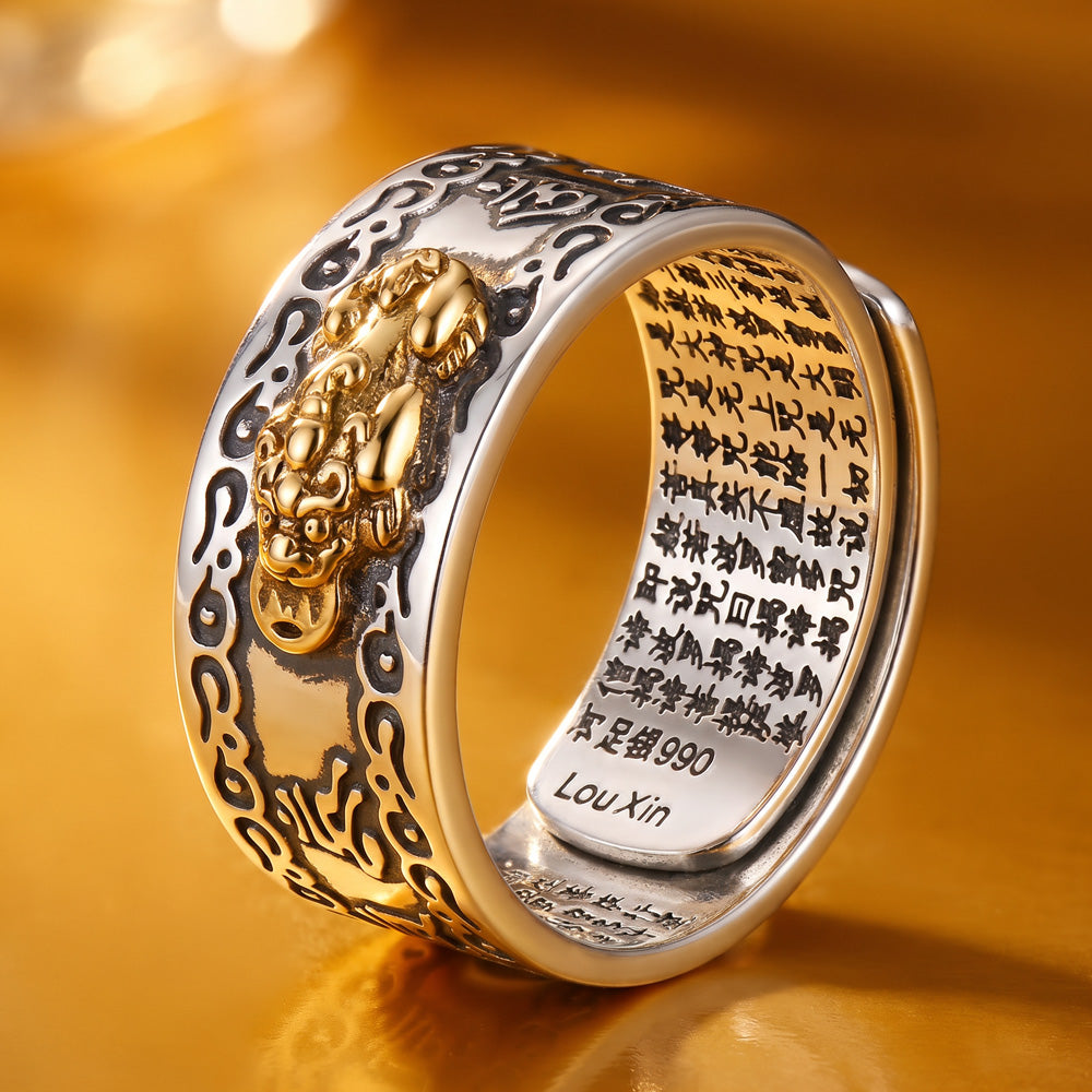 The Gold Pixiu Mantra Ring