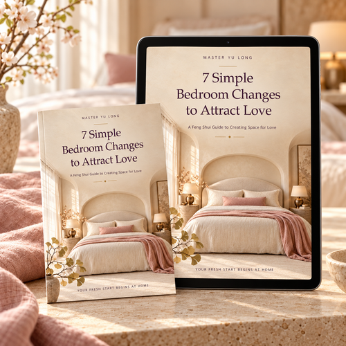 7 Simple Bedroom Changes to Attract Love — digital mini ebook cover and tablet mockup